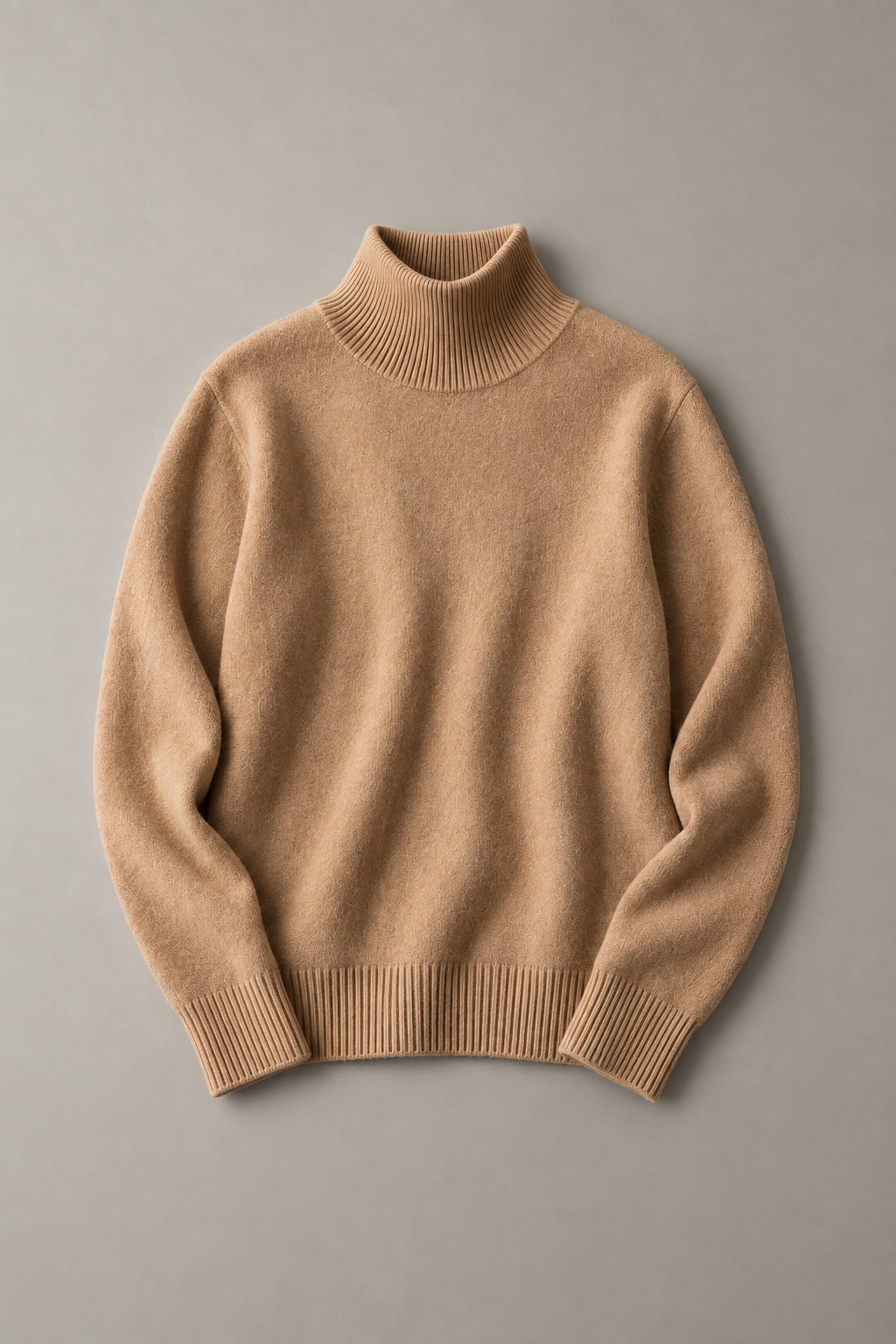 Camel cashmere funnel-neck sweater Front